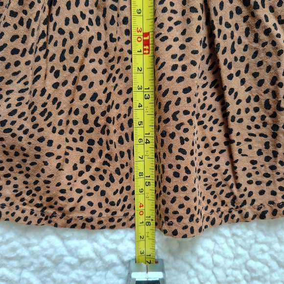 Japna Women's Size XS Cheetah Print Smocked Peplum Top - Picture 9 of 11